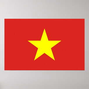 Ramutskrift med Vietnams Flagga Poster