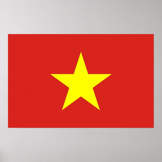 Ramutskrift med Vietnams Flagga Poster (Framsidan)