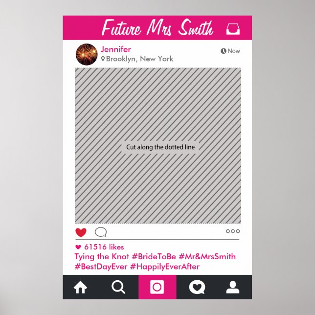 Ramverk för sociala medier fest fotopropp poster (Framsidan)