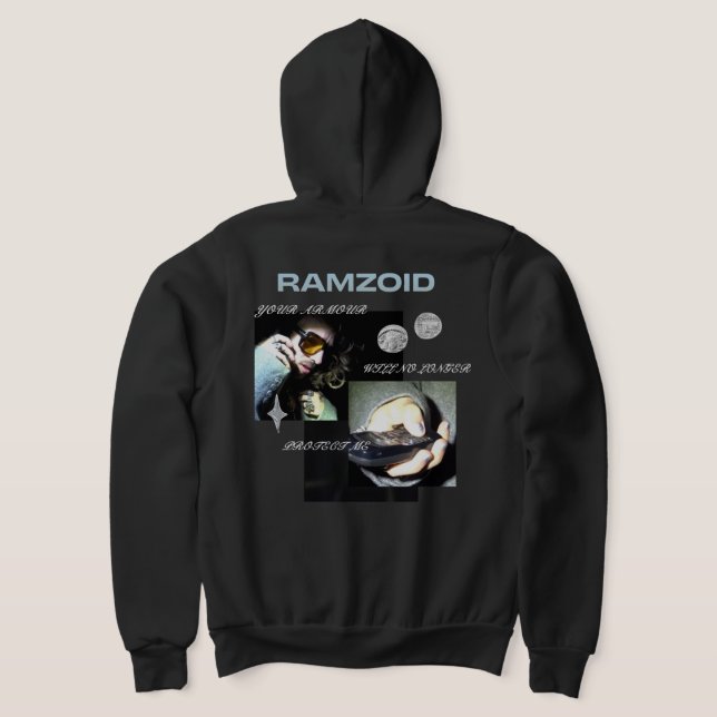 ramzoid hoodie BLUE T Shirt (Laydown Baksida)