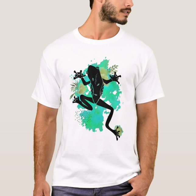 Rana Silvestre en Acuarela–Arte Natural en Tonos  T Shirt (Framsida)