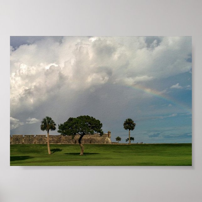 Ranbow over Castillo de San Marcos Poster (Framsidan)