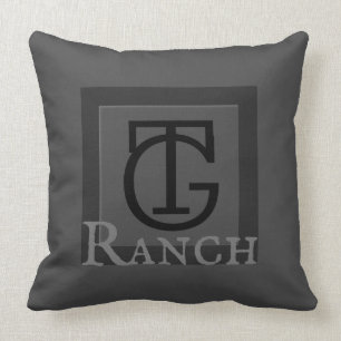 Ranch Cattle Brand Anpassningsbar Initialer Kudde