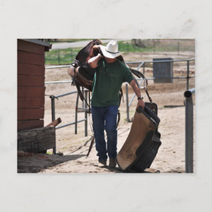 Ranch Cowboyen med sadeln Vykort