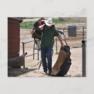 Ranch Cowboyen med sadeln Vykort