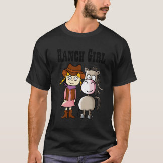 Ranch Girl with Horse Boy T Shirt