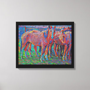 Ranch Horses Abstrakt Original Art Canvastryck