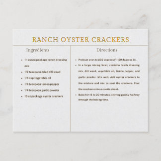 Ranch Oyster Crackers Recept Thanksgiving Mat Vykort