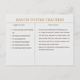 Ranch Oyster Crackers Recipe Thanksgiving Food Vykort