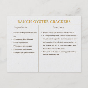 Ranch Oyster Crackers Recipe Thanksgiving Food Vykort