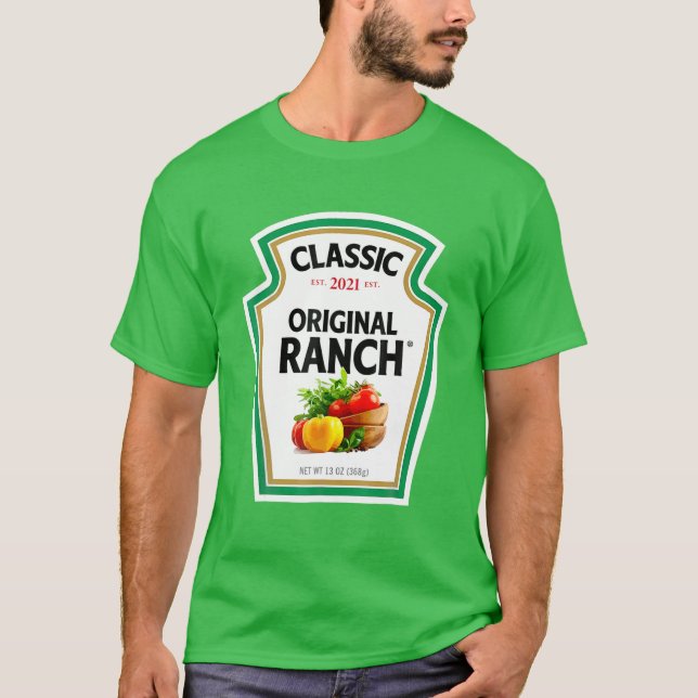 Ranch Sauce Grönt Salad Dressing Halloween Costume T Shirt (Framsida)