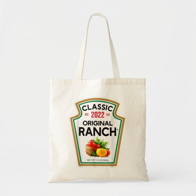 Ranch Sauce Grönt Salad Dressing Halloween Costume Tygkasse (Framsidan)