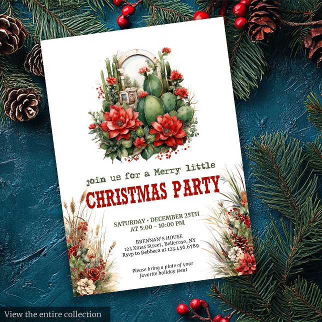 Ranch-stil julfest tryckbar inbjudan (Ranch style Christmas party printable invite

)