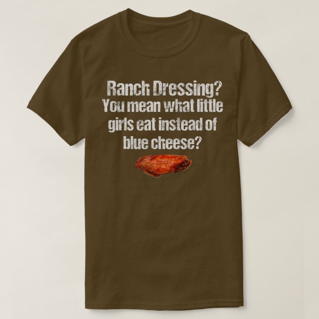 Ranch Vs Blue Cheese Dressing Chicken Vinge Distre T Shirt (Design framsida)