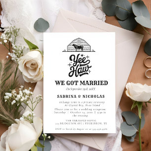 Ranch Westerna Land Cowboy Bröllop Elopement Inbjudningar