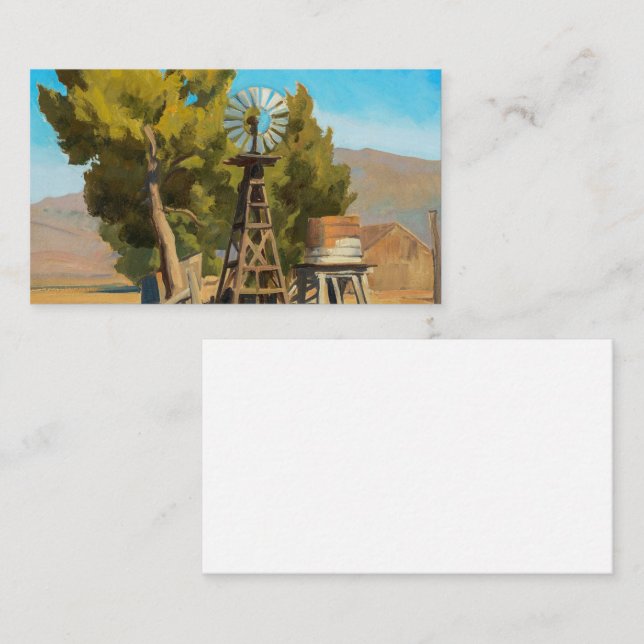 Ranch Windmill, Carson, Nevada av Maynard Dixon Visitkort (Fram/baksida)