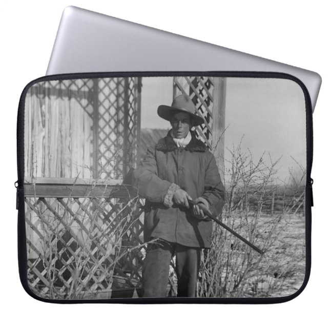 Rancher & kanadensisk cowboyfredlös i amerikanska  laptop fodral (Framsidan)
