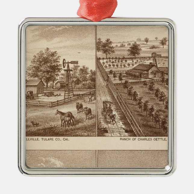 Rancher stall, Tulare Co, Cal Julgransprydnad Metall (Framsidan)