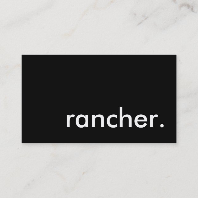 rancher. visitkort (Framsida)