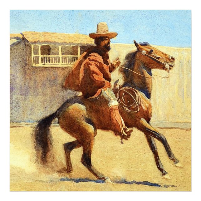 Ranchero of Old California av Maynard Dixon Fototryck (Framsidan)