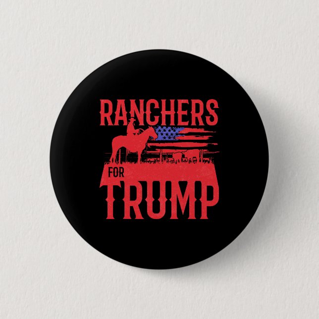 Ranchers For Trump Konservativt Republikanskt Stöd Knapp (Framsida)