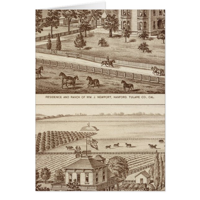 Ranches, Hanford, Cal Hälsningskort (Framsidan)