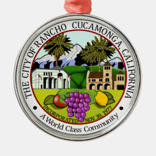 Rancho Cucamonga (Kalifornien) City Seal Julgransprydnad Metall