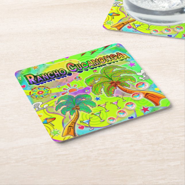 Rancho Cucamonga Mind Focus Underlägg Papper Kvadrat (Vinklad)
