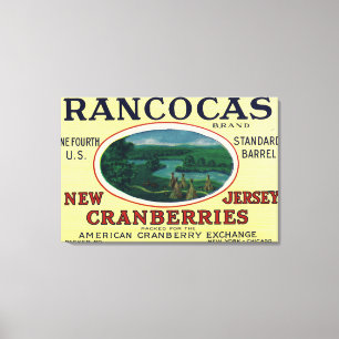 Rancocas brännmärker Cranberryetiketten Canvastryck