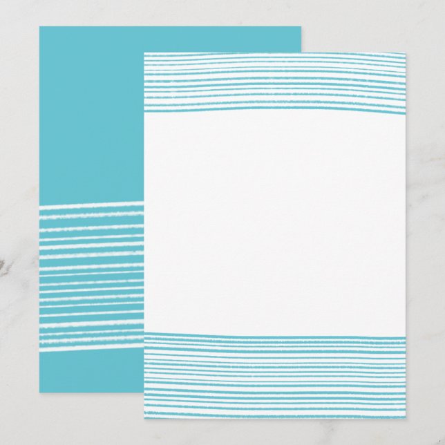 Rand001 - Tomt kort med enkelt Rand (blått) (Fram/baksida)