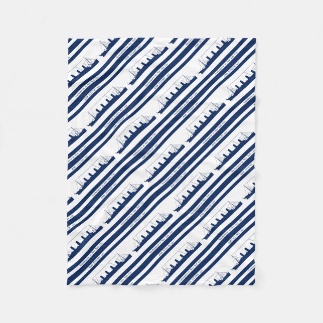 Rand 5 för 1912 Titanic blått Fleecefilt (Framsidan)