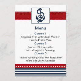 rand, ankare, nautiska menykort meny