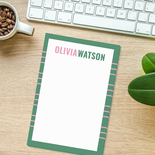 Rand Anpassningsbar Lacher Stationery Apprecision  Post-it Block (Stripe Personalized Name Teacher Appreciation Gift Post-it Notes)