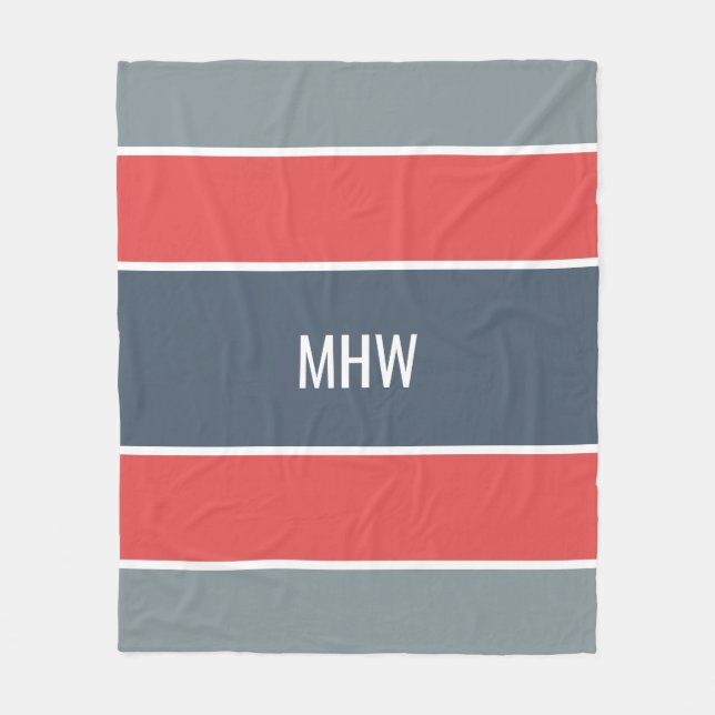 Rand anpassningsbar Mönster-filtar i monogrammet f Fleecefilt (Framsidan)