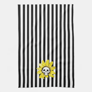 RAND ANY FÄRG! Skull Solros Tea Towel Kökshandduk