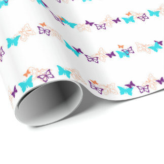 Rand av Butterflies butterfly-design Presentpapper