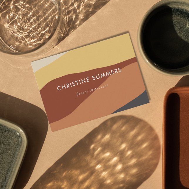 Rand av färgfulla Geometric Retro Eart-Neutralter Visitkort (Skapare uppladdad)