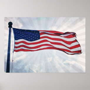 RAND av fotografik i amerikanska Flagga-papp Poster