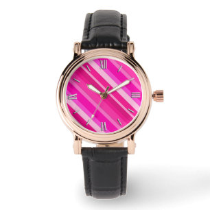 Rand av kandisyp med skikt - rosa och fuchsia armbandsur