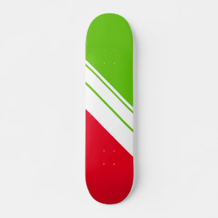 Rand av ljusröd grön lutande vit Tävla Mini Skateboard Bräda 18,5 Cm