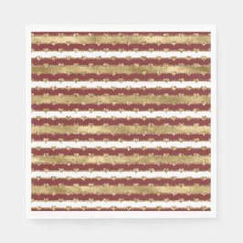 Rand av Red Hearts Glitter Guld Pappersservett