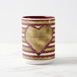 Rand av Red Hearts Glitter Guld Två-Tonad Mugg
