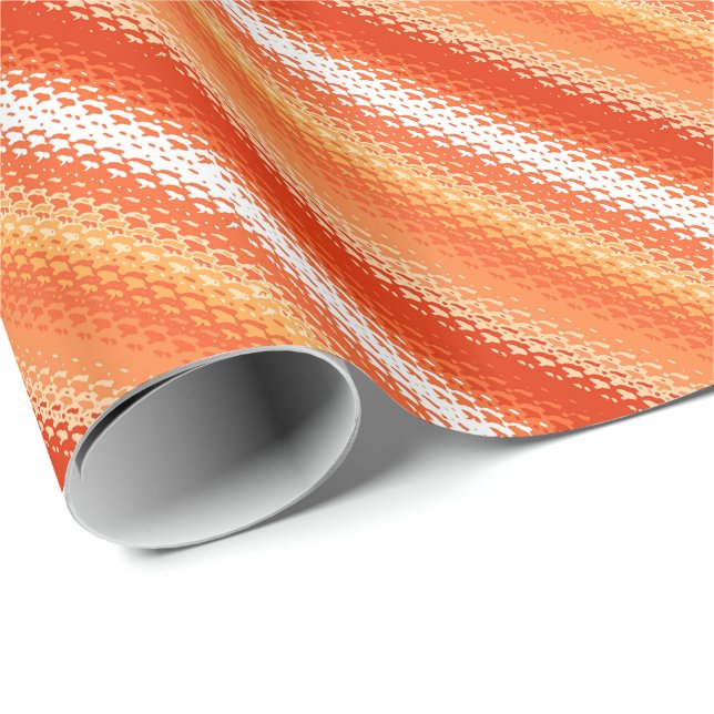 Rand av rostfritt glas - orange och vitt presentpapper (Rullad Hörn)
