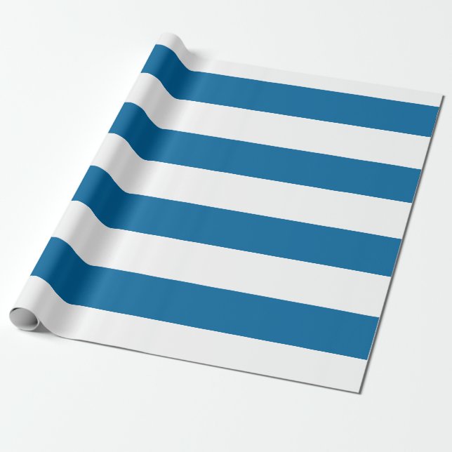 Rand | Blå och vit | ANPASSADE | Presentpapper (Utrullad)