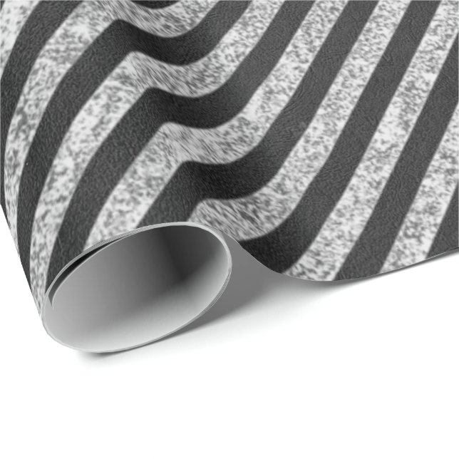 Rand Black White Linjer-Elegant Presentpapper (Rullad Hörn)