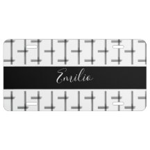 Rand Black White Linjer licensskylt