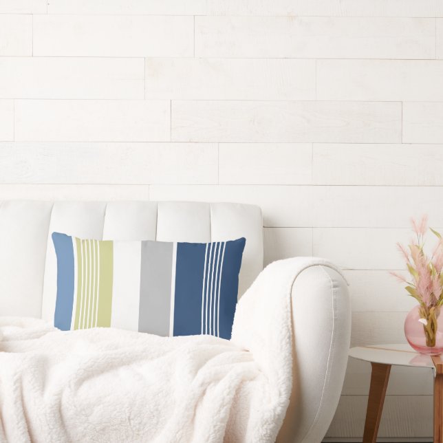 Rand Blue och White Lumbarkudde (Soffa)