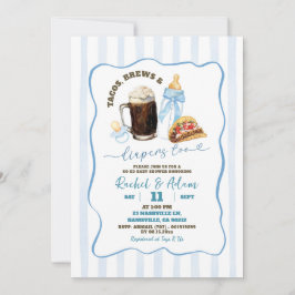 Rand Blue Tacos Brews och Spädbarn Baby Shower Inbjudningar