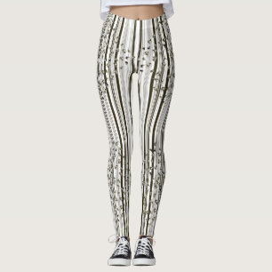Rand - BW med klockor och tekannor Leggings