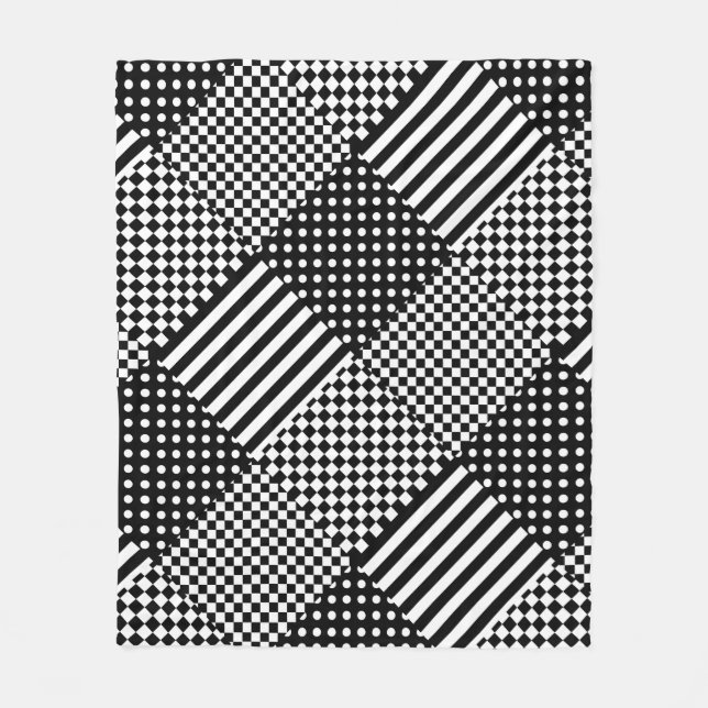Rand Check Harlequin Polka dots Mixed Design Fleecefilt (Framsidan)